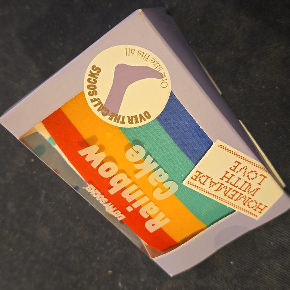 ❤️BUY 2 GET 1 FREE Eat My Socks Rainbow Cake Unisex Socks, Retail $15.99US - Picture 6 of 14